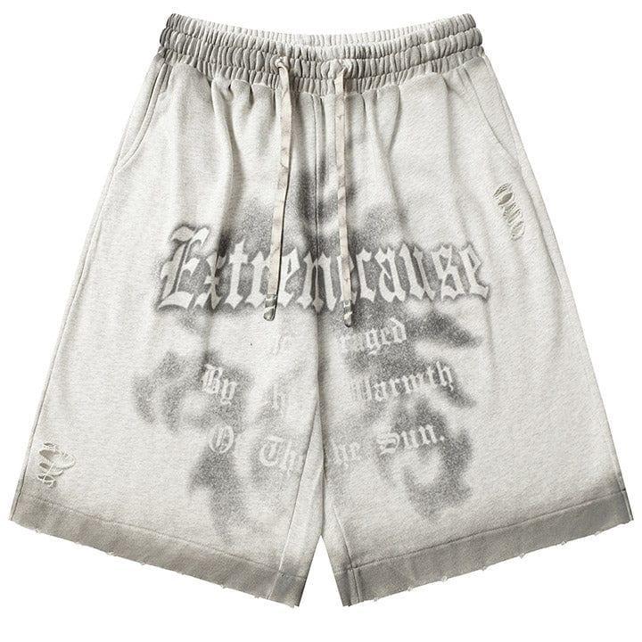 Tntwear® Distressed Tie-Dye Letter Shorts - tntwear1