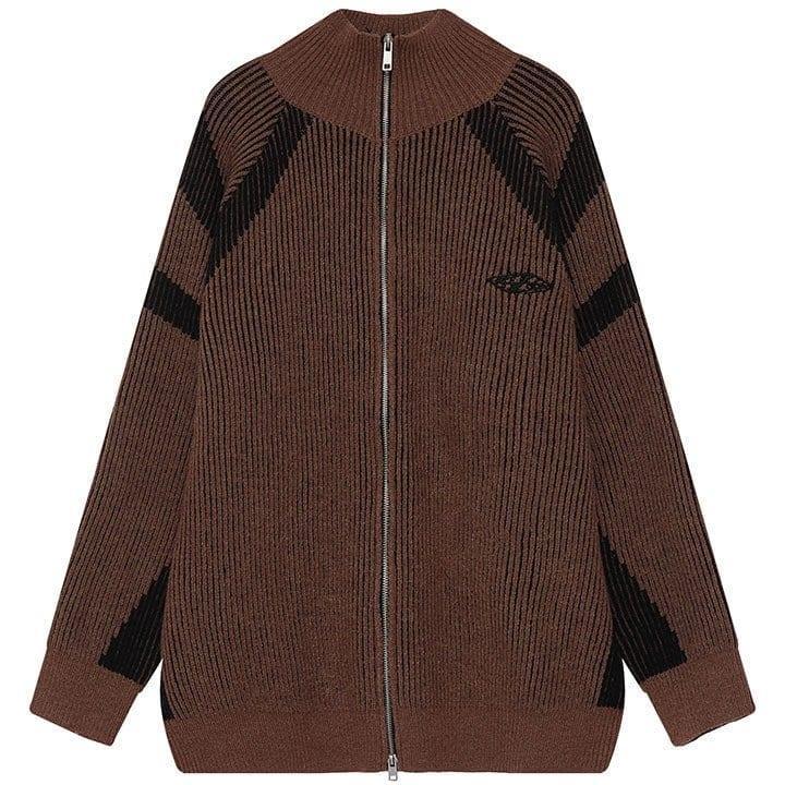 Tntwear® Chunky Striped Knit Cardigan Sweater - tntwear1