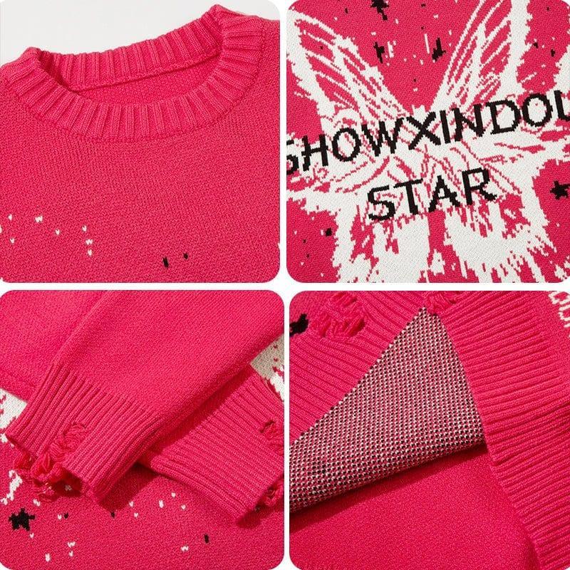 Tntwear® High Street Ripped Sweater Butterfly - tntwear1