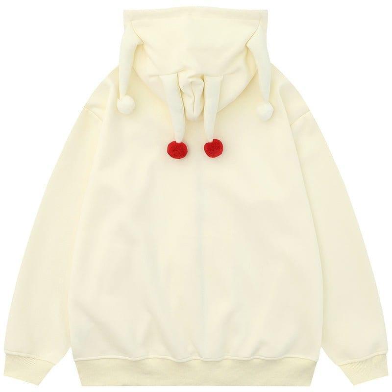 Tntwear ® Funny Jester Zipper Hoodie with Horn - tntwear1