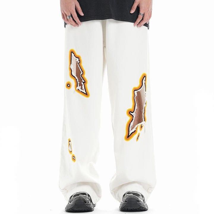 Tntwear® Baggy Straight Leg Jeans Flame - tntwear1