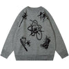 Tntwear® Oversize Knit Sweater Star Pattern - tntwear1
