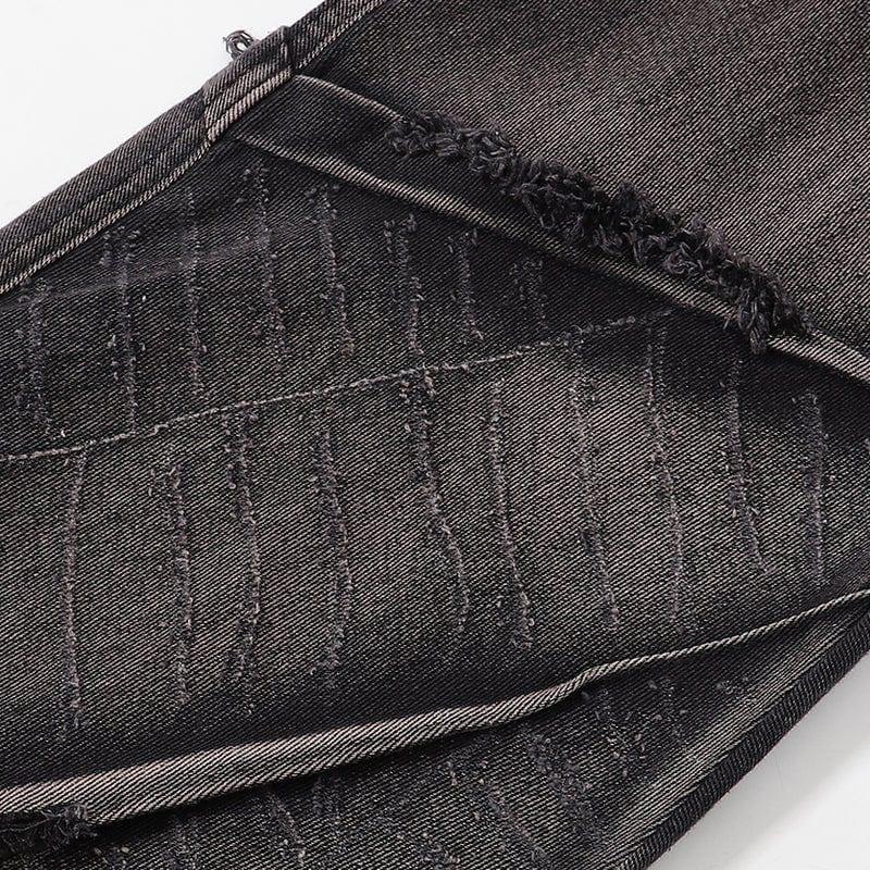 Tntwear® Distressed Wide Leg Jeans Spider Web - tntwear1