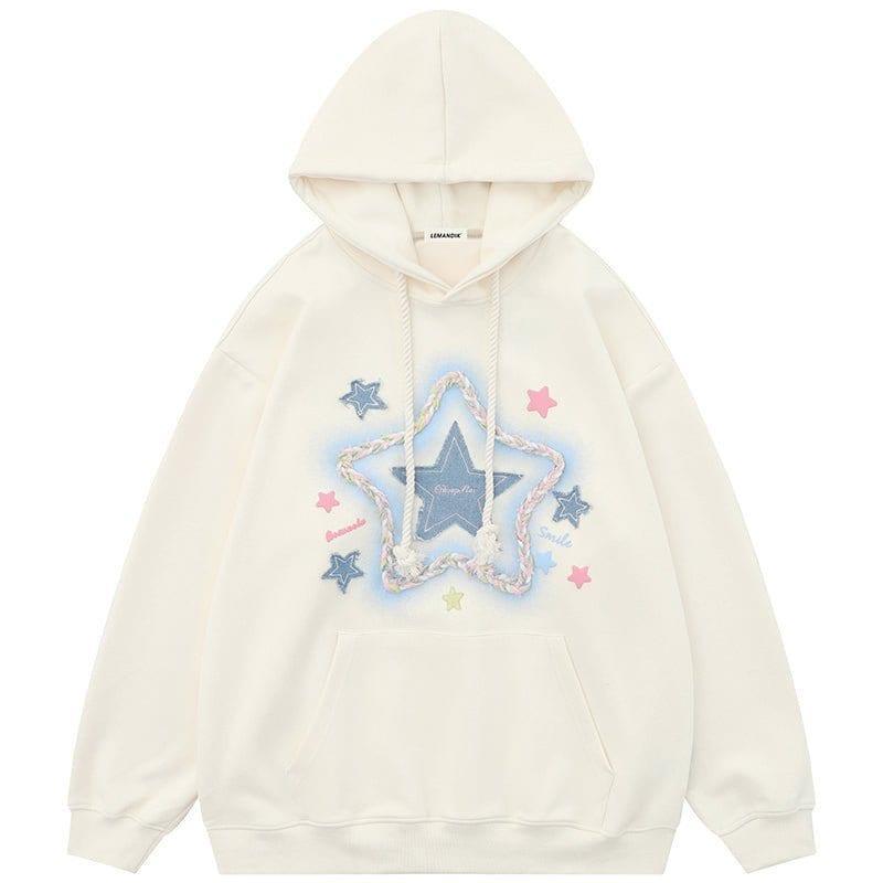 Tntwear® Chic Hoodie Star Denim Patch - tntwear1