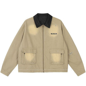 Tntwear® Solid Utility Patchwork Jacket - tntwear1