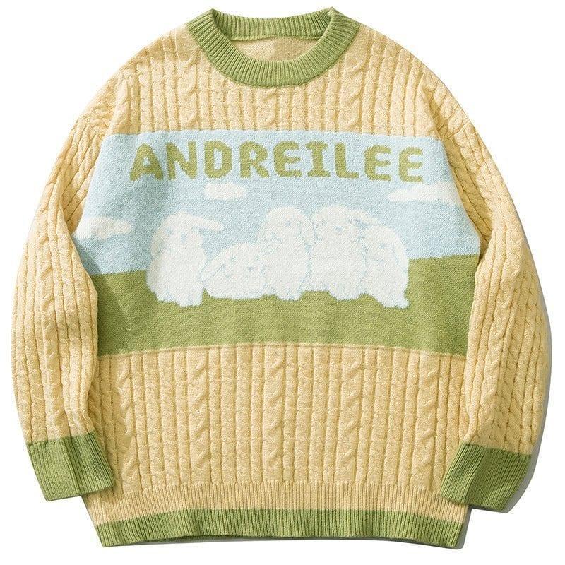 Tntwear Chunky Knit Sweater Rabbits - tntwear1