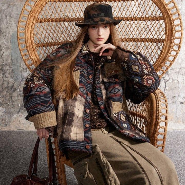 Tntwear® Retro Plaid Patchwork Jacket - tntwear1