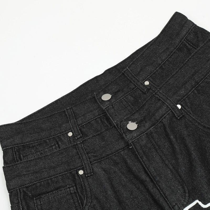 Tntwear® Gothic Black Jeans Star Print - tntwear1