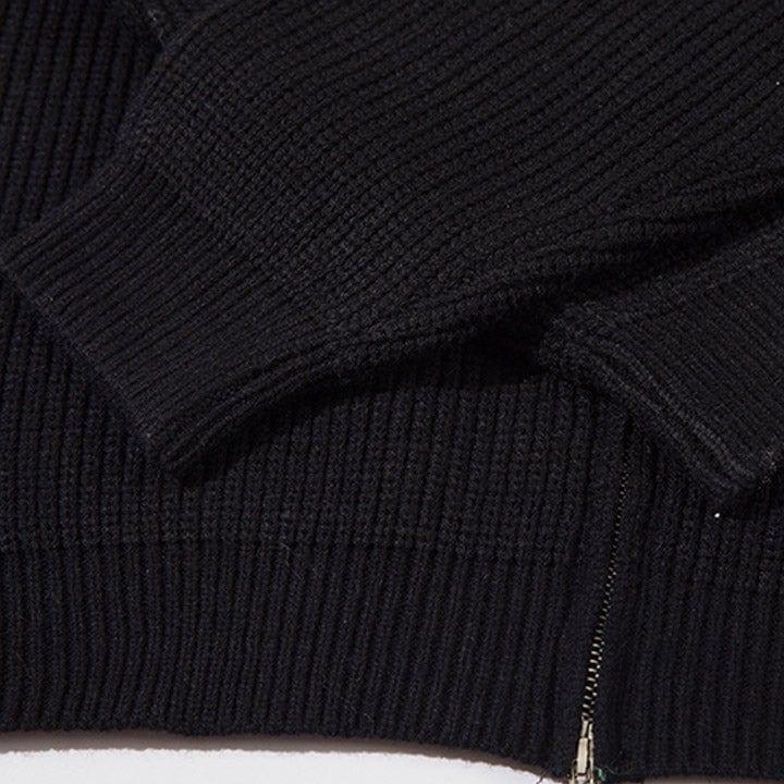 Tntwear® Zipper Knit Sweater Spider Web - tntwear1