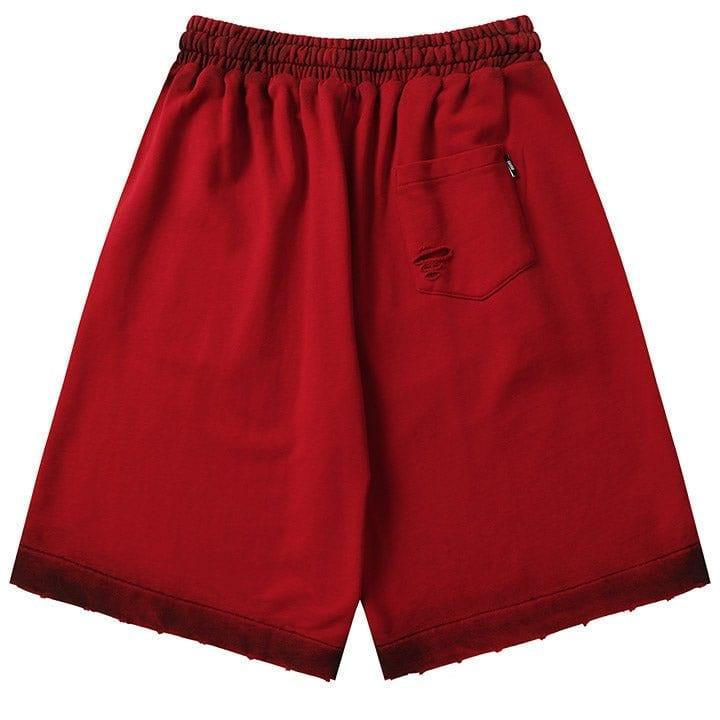 Tntwear® Distressed Tie-Dye Letter Shorts - tntwear1