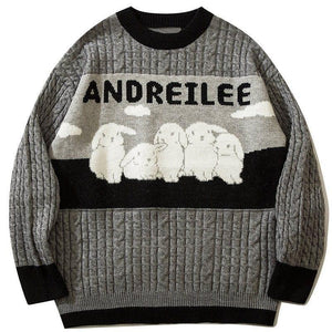 Tntwear Chunky Knit Sweater Rabbits - tntwear1