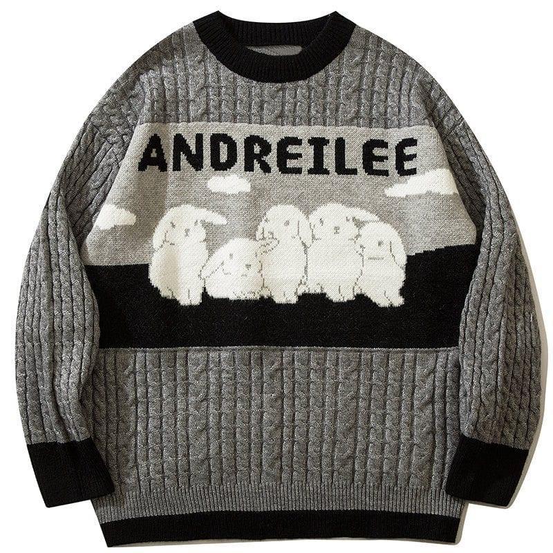 Tntwear Chunky Knit Sweater Rabbits - tntwear1