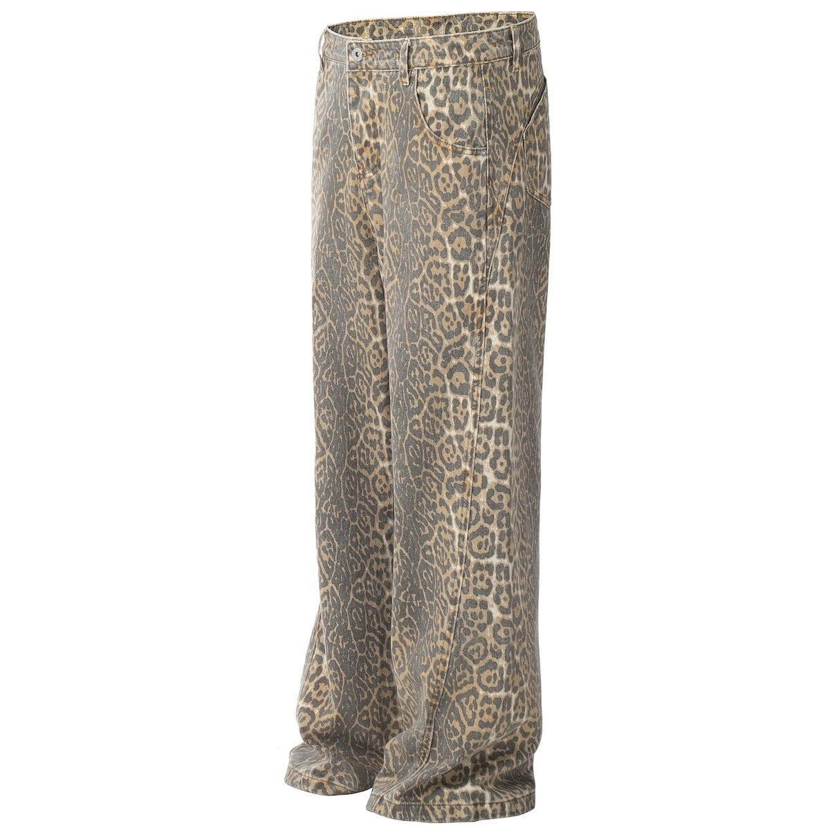 Tntwear® Faded Leopard Print Loose Jeans - tntwear1
