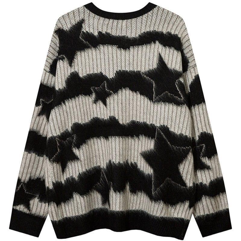 Tntwear® Cozy Mohair Knit Sweater with Chunky Star - tntwear1