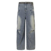 Tntwear® Faded Wash Jeans Side Pleated - tntwear1
