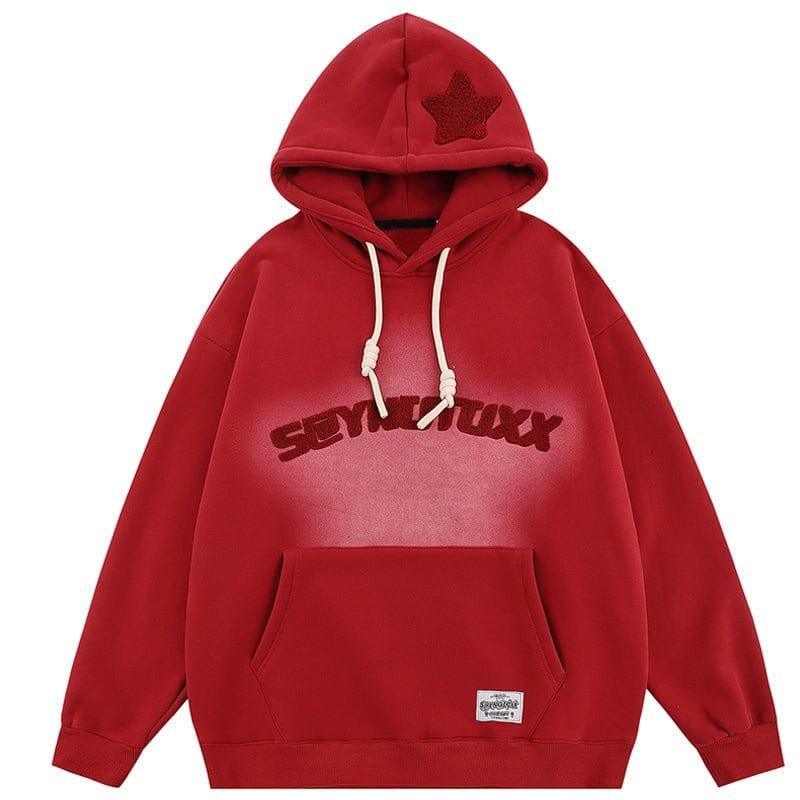 Tntwear® Stylish Fleece Hoodie Star Print - tntwear1