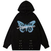 Tntwear® Lace Up Pullover Hoodie Butterfly - tntwear1