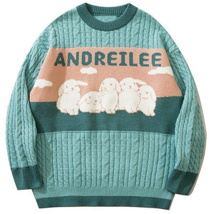Tntwear Chunky Knit Sweater Rabbits - tntwear1