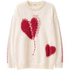 Tntwear® Cozy Knit Sweater Flocked Heart - tntwear1