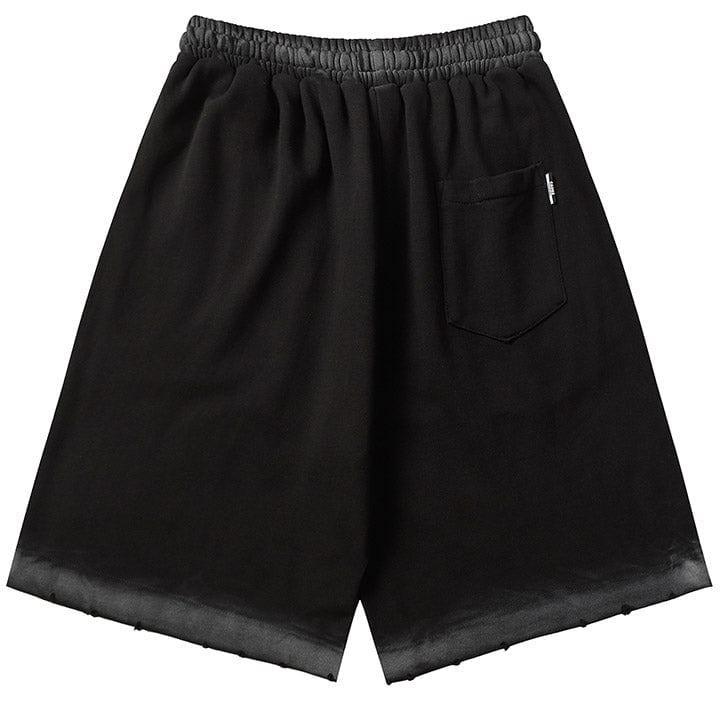 Tntwear® Distressed Tie-Dye Letter Shorts - tntwear1