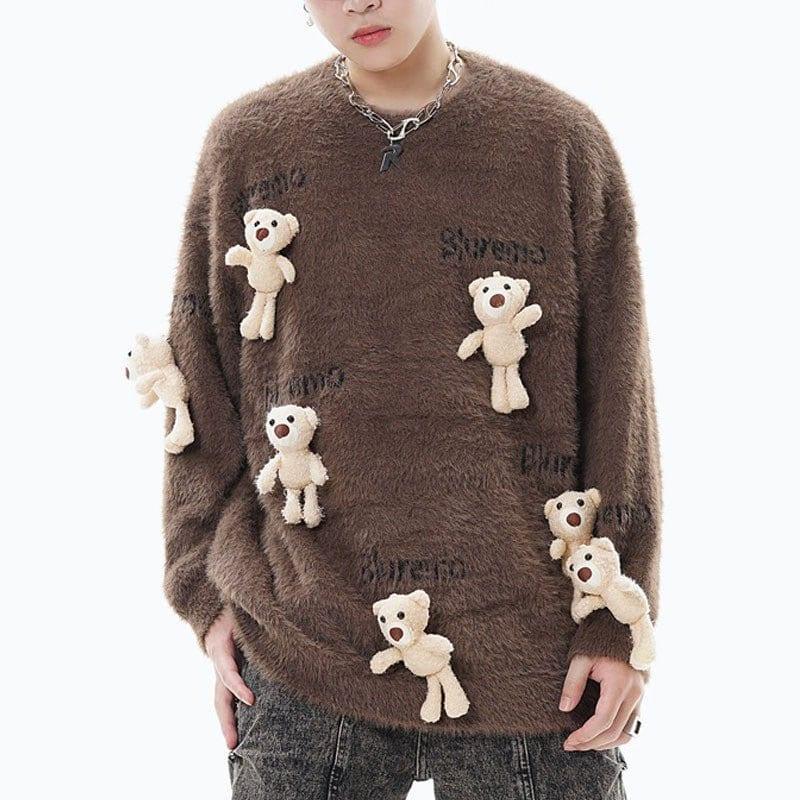 Tntwear® Mohair Knit Sweater with Bear - tntwear1