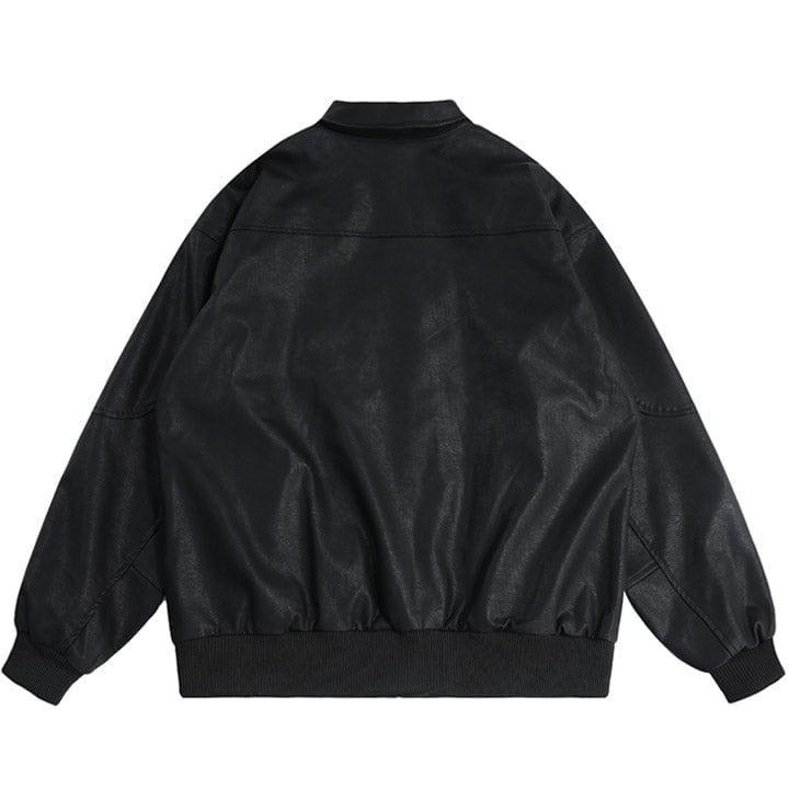 Tntwear® Faux Leather Zipper Jacket Star - tntwear1