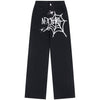 Tntwear® Straight Leg Jeans Spider Web Print - tntwear1