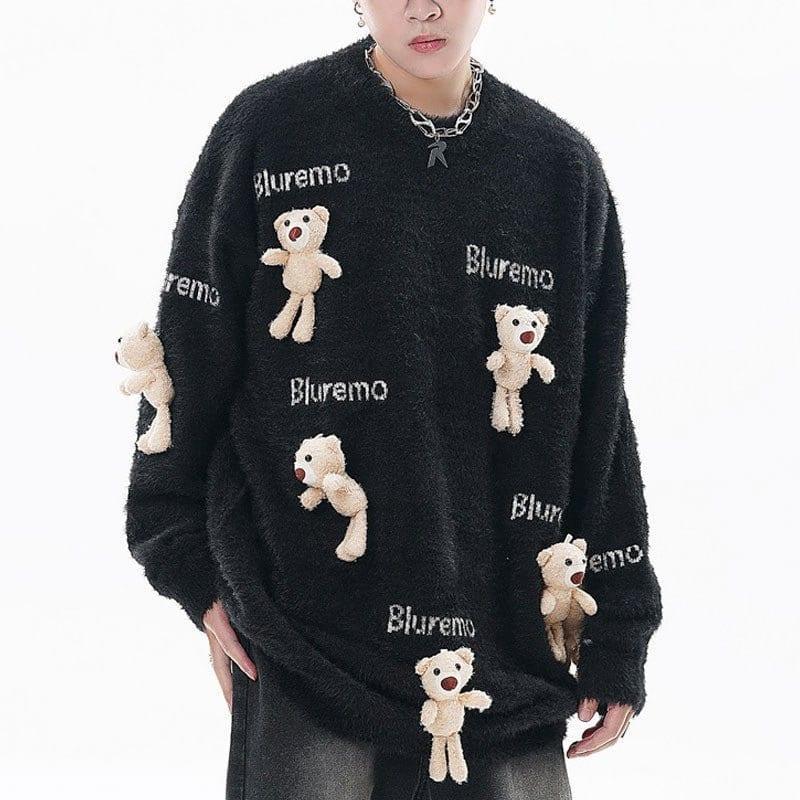 Tntwear® Mohair Knit Sweater with Bear - tntwear1