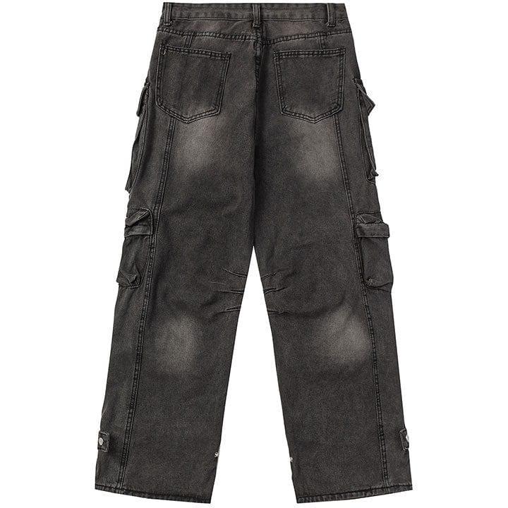 Tntwear® Unique Utility Cargo Jeans Multiple Pockets - tntwear1