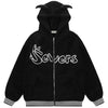 Tntwear® Hooded Sherpa Jacket with Devil Horn - tntwear1