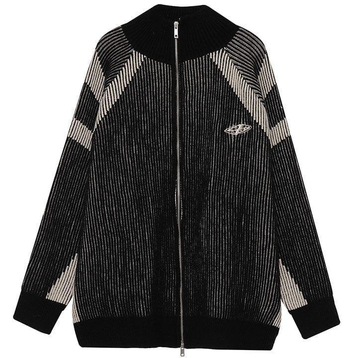 Tntwear® Chunky Striped Knit Cardigan Sweater - tntwear1