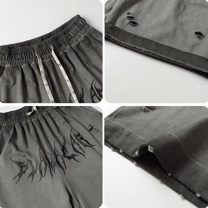 Tntwear® Street Style Gothic Letter Print Shorts - tntwear1