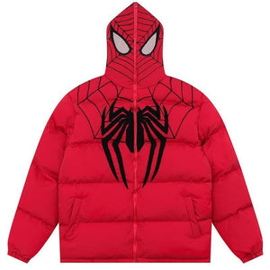 Tntwear® Hooded Puffer Winter Coat Spider Web - tntwear1