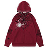 Tntwear® Gothic Hooded Knit Sweater Spider Web - tntwear1