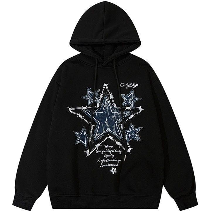 Tntwear® High Street Hoodie Star Patchwork - tntwear1