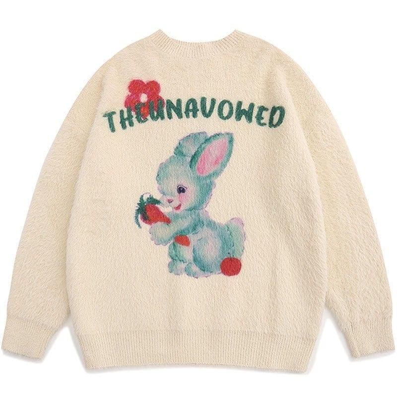 Tntwear® Fluffy Knit Sweater Rabbit - tntwear1