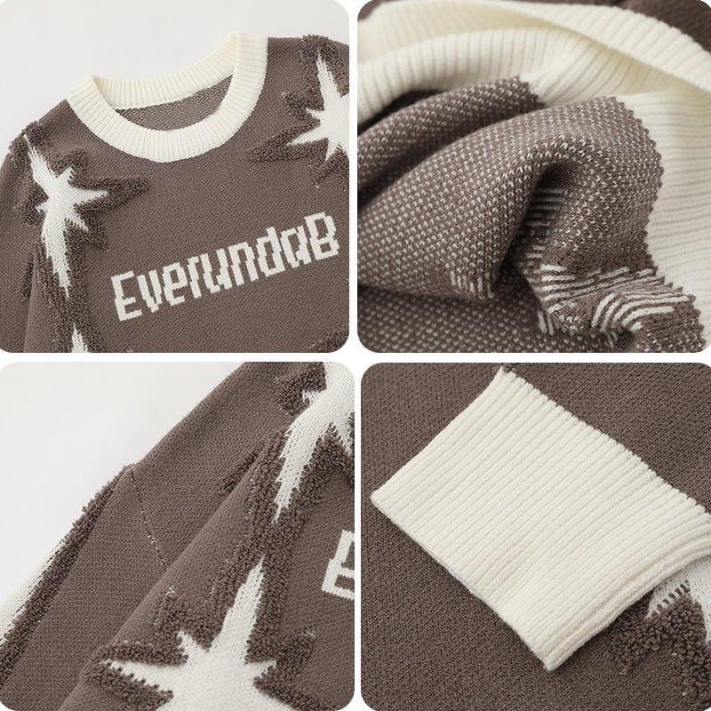 Tntwear® Chic Crew Neck Sweater with Star - tntwear1