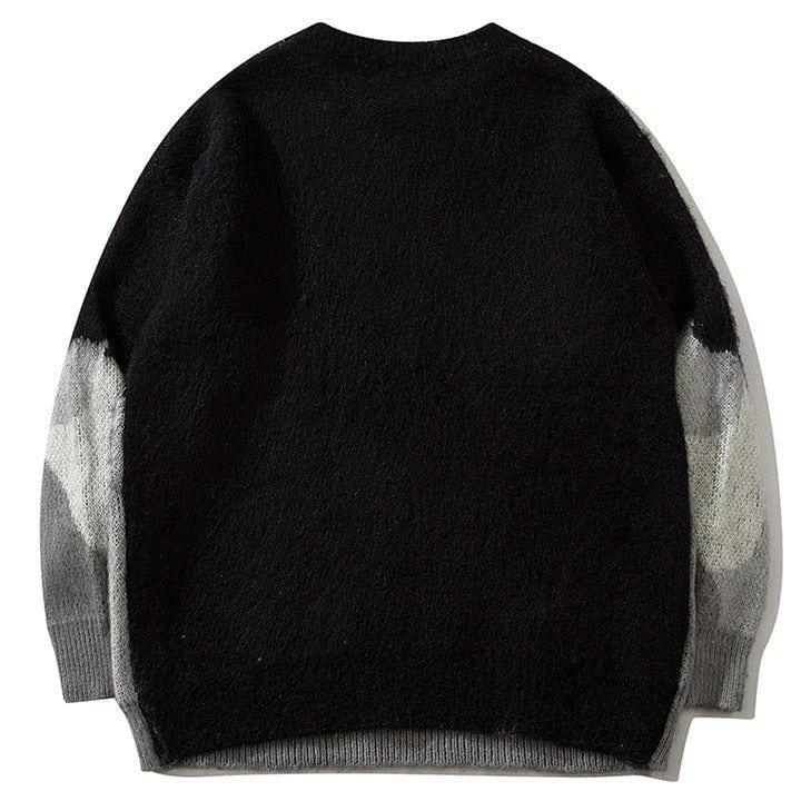Tntwear® Fluffy Knit Sweater Colorful Cats - tntwear1
