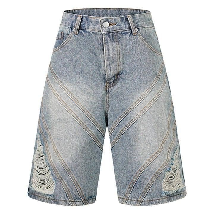 Tntwear® Trendy Distressed Washed Denim Shorts - tntwear1