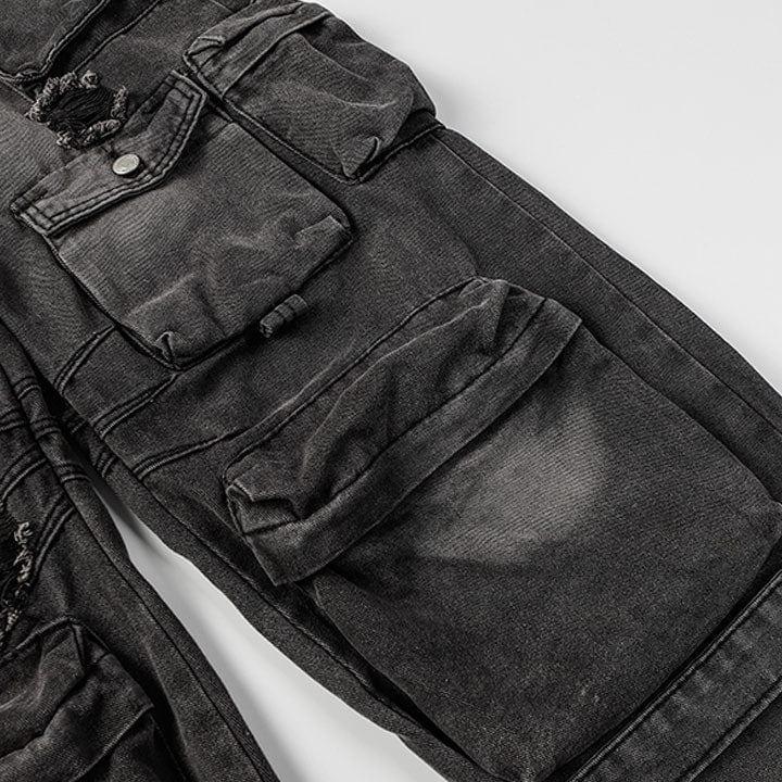 Tntwear® Unique Utility Cargo Jeans Multiple Pockets - tntwear1