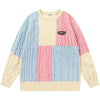Tntwear® Color Block Cable Knit Sweater - tntwear1