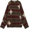 Tntwear® Ripped Striped Knit Sweater Star - tntwear1