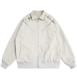 Tntwear® Faux Leather Zipper Jacket Star - tntwear1