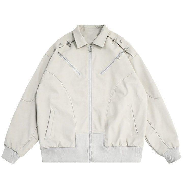 Tntwear® Faux Leather Zipper Jacket Star - tntwear1