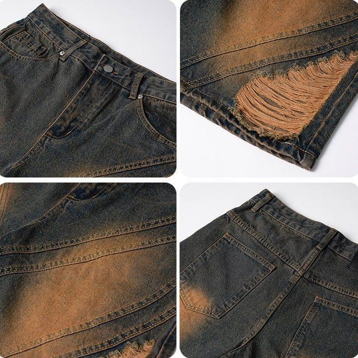 Tntwear® Trendy Distressed Washed Denim Shorts - tntwear1
