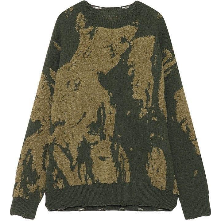 Tntwear® Tie Dye Ripped Knitted Sweater - tntwear1
