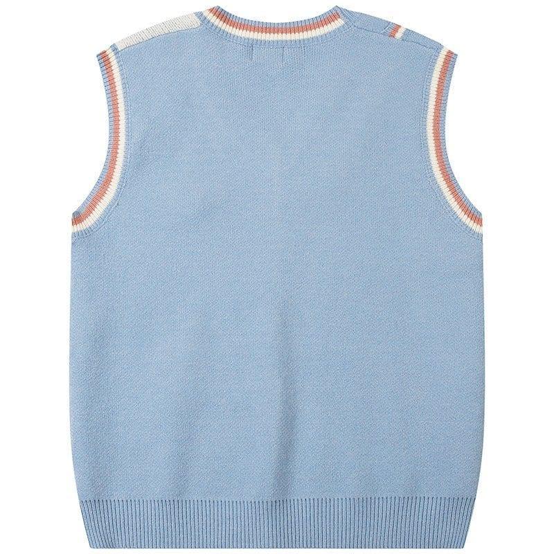 Tntwear® Cable Knit Sweater Vest Star and Moon - tntwear1