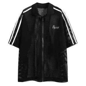 Tntwear® Street Style Mesh Fishnet Shirt - tntwear1