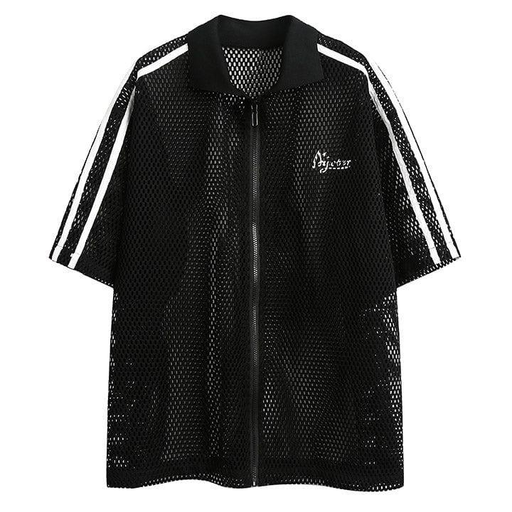 Tntwear® Street Style Mesh Fishnet Shirt - tntwear1