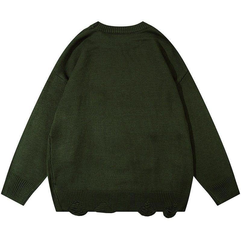 Tntwear® Distressed Y2K Knit Sweater Butterfly - tntwear1